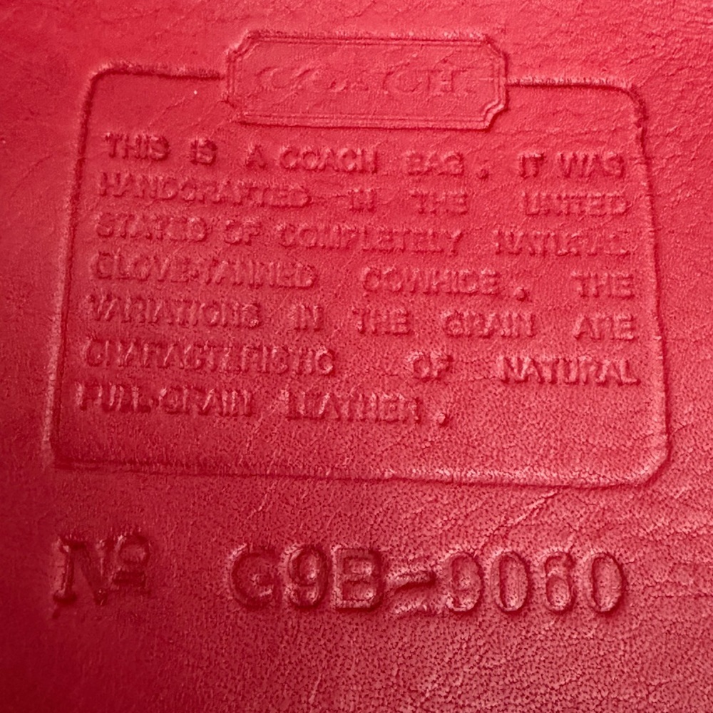 Rare Vintage Coach Vibrant Red Leather Shoulder Bag. #9060 - Picture 11 of 15